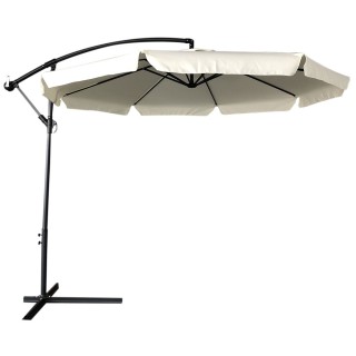 BAKAJI  Ομπρελόνι Κήπου Εκκεντρωμένο 3x3 Εκρού Ύφασμα με Κρεμαστό Κ...