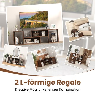 Costway 2-τεμαχίων Συνδυαστικός Τραπεζάκι για Τηλεοράσεις έως 60 ιν...