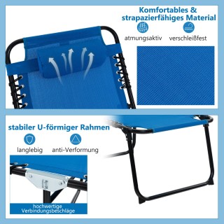 Costway Πτυσσόμενη Ξαπλώστρα Βεράντας με Ρυθμιζόμενη Πλάτη και Υπο... Costway Πτυσσόμενη Ξαπλώστρα Βεράντας με Ρυθμιζόμενη Πλάτη και Υπο...