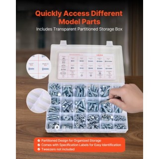 VEVOR 566 Τεμάχια Σετ Βιδών & Παξιμαδιών από Κράμα Χάλυβα για Έπιπλ... VEVOR 566 Τεμάχια Σετ Βιδών & Παξιμαδιών από Κράμα Χάλυβα για Έπιπλ...