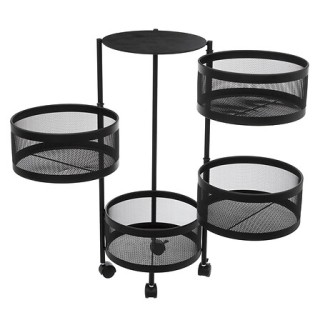 Στρογγυλή Περιστρεφόμενη Ραφιέρα Λαχανικών 33 cm x 76 cm Μαύρο 1818...