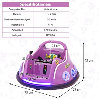 Costway Παιδικό Αυτοκινητάκι Συγκρουόμενο 12V με 360° Περιστροφή, Μ... Costway Παιδικό Αυτοκινητάκι Συγκρουόμενο 12V με 360° Περιστροφή, Μ...