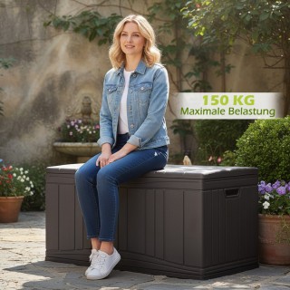 Costway Κουτί Αποθήκευσης Κήπου 300L HDPE με Αεριοπνευματικά Ελατήρ...