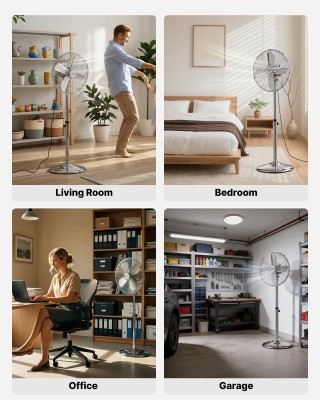 VEVOR Ανεμιστήρας Βιομηχανικός 40 εκ., Υψηλής Ταχύτητας, Ορθοστάτης...