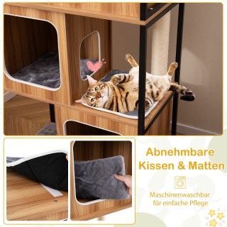 Costway Μοντέρνο Δέντρο Γάτας με Υπερυψωμένα Σημεία Παρατήρησης και...