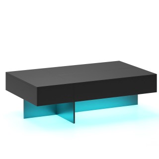 Costway Ορθογώνιο τραπεζάκι σαλονιού υψηλής γυαλάδας με φωτισμό LED... Costway Ορθογώνιο τραπεζάκι σαλονιού υψηλής γυαλάδας με φωτισμό LED...