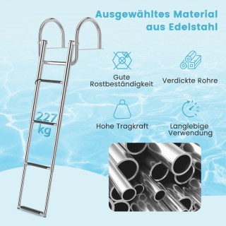 Costway Σκάλα Πλωτήρα 4 Σκαλοπατιών με Καμπυλωτές Λαβές & Αντιολισ... Costway Σκάλα Πλωτήρα 4 Σκαλοπατιών με Καμπυλωτές Λαβές & Αντιολισ...