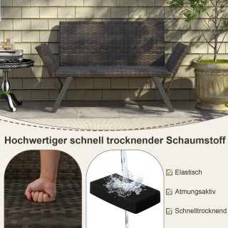 Costway Μετατρέψιμος Καναπές Βεράντας με Ρυθμιζόμενα Μπράτσα και Αν...