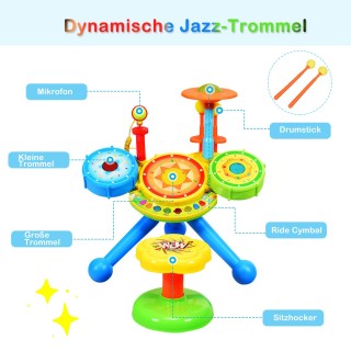 Σετ Παιδικά Ντραμς και Μικρόφωνο 50 x 38 x 52 cm Πολύχρωμο COSTWAY... Σετ Παιδικά Ντραμς και Μικρόφωνο 50 x 38 x 52 cm Πολύχρωμο COSTWAY...
