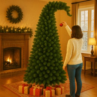 BAKAJI Δέντρο Χριστουγέννων Grumpy Πράσινο με Καμπυλωτή Κορυφή 180ε...