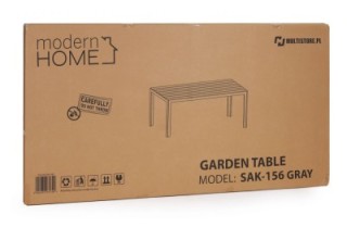 MultiGarden Εξαθέσιο τραπέζι κήπου 156x78 εκ. από polywood, γκρι, έ...