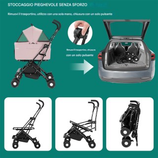 BAKAJI Καρότσι για Σκύλους και Γάτες με Αποσπώμενο Καλαθάκι Μεταφορ...