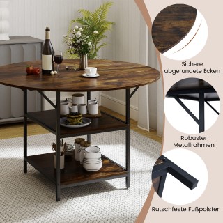 Costway Στρογγυλό Τραπέζι Φαγητού 120 εκ. για 4-6 Άτομα με 2 Επίπεδ... Costway Στρογγυλό Τραπέζι Φαγητού 120 εκ. για 4-6 Άτομα με 2 Επίπεδ...