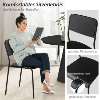 Costway  Σετ Μοντέρνων Πλαϊνών Καρεκλών 4 Τεμαχίων  48,5 x 44,5 x 8...