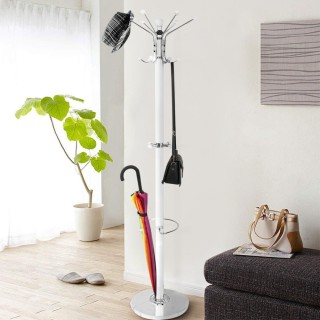 BAKAJI  Μεταλλική Κρεμάστρα Δαπέδου με 16 Γάντζους και Θήκη Ομπρελώ...