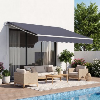 VEVOR Χειροκίνητη Τέντα 250 x 200 εκ. για Μπαλκόνι/Βεράντα, Γκρι SS...