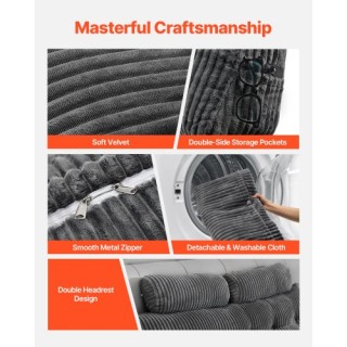 Μαξιλάρι Κεφαλαριού Queen Wedge με 2 Τσέπες & Στηρίγματα Κεφαλής 15...