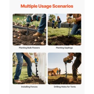 VEVOR Εργαλείο Διάτρησης Εδάφους με 2 Τρυπάνια Helix (30cm & 22cm) ...