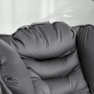 HOMCOM  Μοντέρνα Πολυθρόνα με Υποπόδιο και 2 Πλαϊνές Τσέπες, από Ύφ...