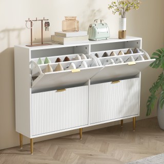 HOMCOM Συρταριέρα Slim για 20 Ζευγάρια Παπουτσιών με 4 Αναδιπλούμεν...