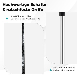 Costway Σετ Γκολφ 15 Τεμαχίων για Δεξιόχειρες με Τσάντα και Κάλυμμα...