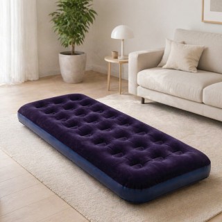 BAKAJI Μονό Φουσκωτό Στρώμα Ύπνου Μπλε με Βελούδινη Υφή, Εργονομικό...