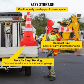 Κώνοι Ασφαλείας VEVOR 6 x 36 Πορτοκαλί με Ανακλαστικές Ταινίες  AQZ...