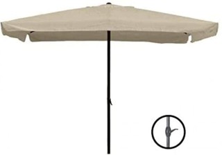 BAKAJI  Ομπρέλα Κήπου Κεντρικός Πάσσαλος 3x2 Μπεζ Ύφασμα με Κρέμασμ...