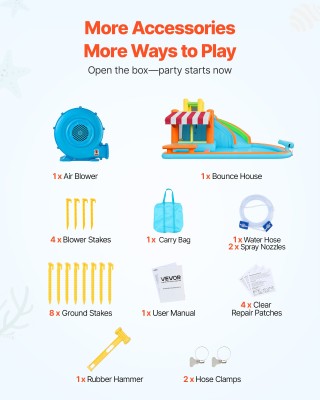 VEVOR Φουσκωτό Κάστρο Παιχνιδιού με Νεροτσουλήθρα και Πισίνα για Πα... VEVOR Φουσκωτό Κάστρο Παιχνιδιού με Νεροτσουλήθρα και Πισίνα για Πα...
