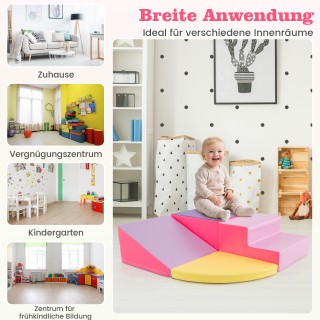 Costway Σετ 4 Μεγάλων Ροζ Αφρώδους Τουβλών για Παιχνίδι & Αναρρίχησ...