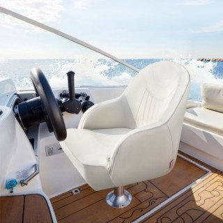 VEVOR Κάθισμα Σκάφους Λευκό PVC Δερμάτινο Καπετάνιου CZZYZDWFZBSBJK...