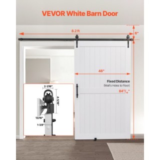VEVOR Συρόμενη Πόρτα Αχυρώνα με Κιτ Συναρμολόγησης MDF 1219 x 2134m...