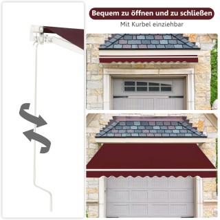 Costway Μαρικίζα με Μανιβέλα 400 x 250 cm σε Κρασί Χρώμα NP11203WN