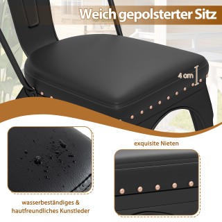 Costway  Σετ 4 Μεταλλικών Εστιατόριων Καρεκλών με Κάθισμα και Πλάτη...