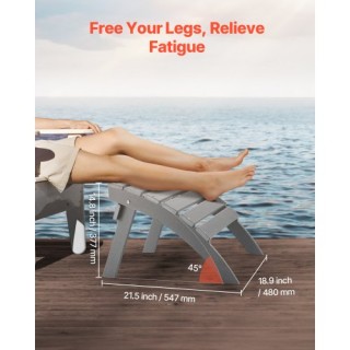 VEVOR Πτυσσόμενο Υποπόδιο HDPE Γκρι KZDADLDKTTBPQPLYBV0