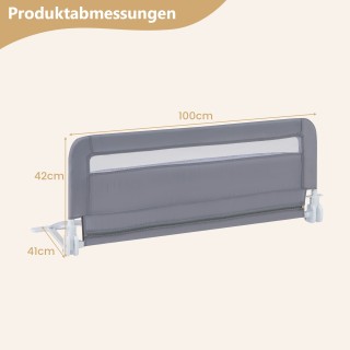 Costway Πτυσσόμενο Προστατευτικό Κάγκελο Κούνιας 100 εκ. με Αφαιρού...