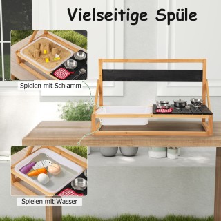 Costway Ξύλινη Κουζίνα Λάσπης για Παιχνίδι Φαντασίας TP10304NA Costway Ξύλινη Κουζίνα Λάσπης για Παιχνίδι Φαντασίας TP10304NA