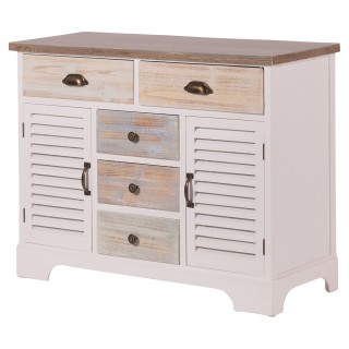 Galileo Ξύλινη σιφονιέρα με 5 συρτάρια και 2 πόρτες 93x35x72 cm Gra...