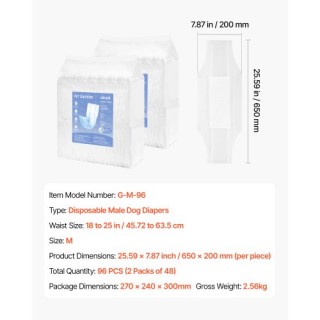 VEVOR Υπεραπορροφητικές Ανδρικές Πάνες Σκύλων Μίας Χρήσης - Μέγεθος... VEVOR Υπεραπορροφητικές Ανδρικές Πάνες Σκύλων Μίας Χρήσης - Μέγεθος...