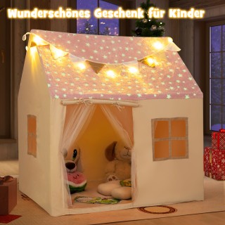 Costway Παιδικό Σπιτάκι Παιχνιδιού με Μαλακό Στρώμα & Αστέρια Φωτισ...