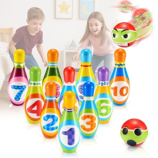 BAKAJI Σετ με 10 Παιδικές Μπόουλινγκ Κορίνες με Μαλακή και Ασφαλή Μ... BAKAJI Σετ με 10 Παιδικές Μπόουλινγκ Κορίνες με Μαλακή και Ασφαλή Μ...