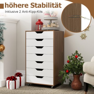 Costway Κυλιόμενη Συρταριέρα με 7 Συρτάρια - Φορητό Αρχειοθήκη με Ρ...