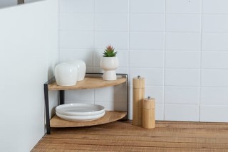 Μεταλλική Γωνιακή Ραφιέρα 2 Επιπέδων 29,6 x 29,3 x 20,5cm Φυσικό Μπ... Μεταλλική Γωνιακή Ραφιέρα 2 Επιπέδων 29,6 x 29,3 x 20,5cm Φυσικό Μπ...