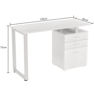 BAKAJI Γραφείο Συρταριέρα Τραπέζι Υπολογιστή Ατσάλι Ξύλο Λευκό Φρα... BAKAJI Γραφείο Συρταριέρα Τραπέζι Υπολογιστή Ατσάλι Ξύλο Λευκό Φρα...