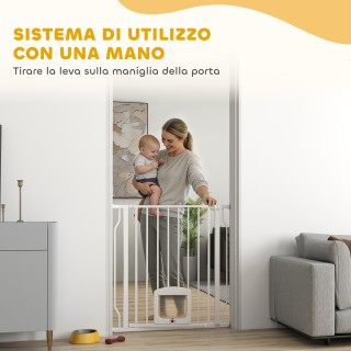 PawHut Επεκτάσιμο Πόρτα Ασφαλείας για Σκύλους και Γάτες με Ενσωματω...