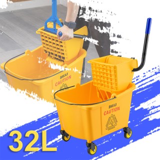 BAKAJI Επαγγελματικό Καρότσι Καθαρισμού με Κάδο Σφουγγαρίστρας 33 Λ...