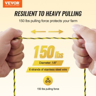 VEVOR 3366Ft 1026M Ηλεκτρικό Σύρμα Περίφραξης Πολυσύρμα για Άλογα κ... VEVOR 3366Ft 1026M Ηλεκτρικό Σύρμα Περίφραξης Πολυσύρμα για Άλογα κ...