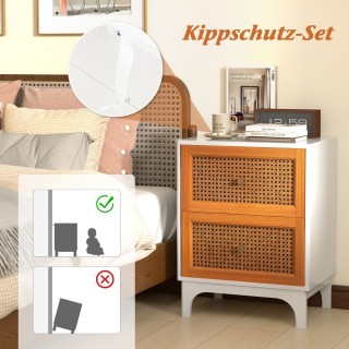 Costway Κομοδίνο Rattan με 2 συρτάρια, βοηθητικό τραπέζι με ξύλινα ... Costway Κομοδίνο Rattan με 2 συρτάρια, βοηθητικό τραπέζι με ξύλινα ...