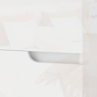 HOMCOM  Μοντέρνο Κομοδίνο από Ξύλο με 2 Συρτάρια και Γυαλιστερό Σχέ...