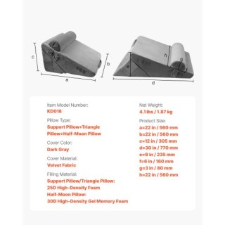 VEVOR Ρυθμιζόμενο Ορθοπεδικό Μαξιλάρι Κλίνης 3 Τεμαχίων για Ύπνο, Π... VEVOR Ρυθμιζόμενο Ορθοπεδικό Μαξιλάρι Κλίνης 3 Τεμαχίων για Ύπνο, Π...